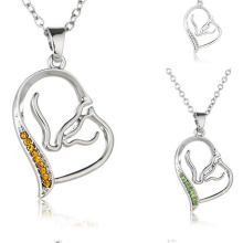 Herz Halskette In 925 Silber Kette Halskette IN Aniversary Diamond Neckacle Frauen